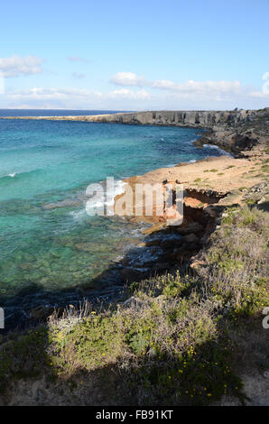 Paysage de l'île de Favignana Sicile Banque D'Images