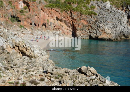 Plage de Lo Zingaro Sicile Banque D'Images