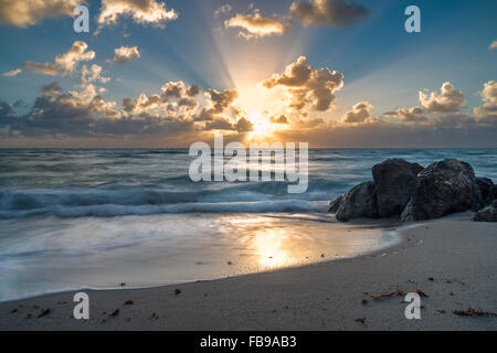 Lever du soleil de Miami Beach - Floride Banque D'Images