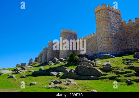 Avila Espagne murs médiévaux et des tours Banque D'Images