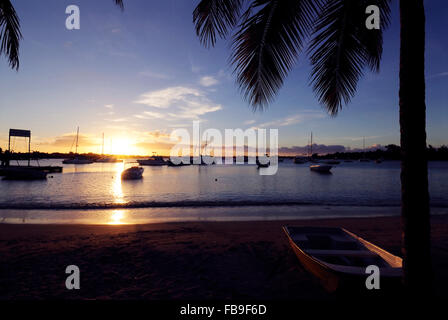 Coucher du soleil à Grand Baie, Ile Maurice Banque D'Images