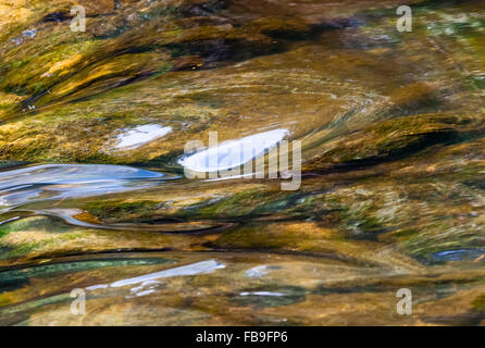 Abstract close-up d'écoulement lisse de l'eau de rivière. réfléchissant brun Banque D'Images