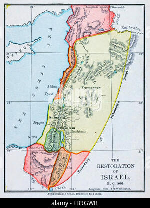 Carte de la restauration d'Israël, BC 800 Banque D'Images