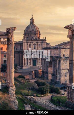 Rome, Italie:Santi Luca e Martina Church dans le Forum Romain Banque D'Images