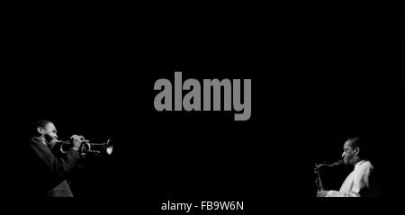 Don Cherry et Sonny Rollins sur scène. - 1963 - France / Ile-de-France (région) / Paris - Don Cherry et Sonny Rollins sur scène. - Don Cherry ; - Sonny Rollins ; - Concert et la Salle Pleyel ; - 1963 ; - Crédit : ; - Philippe Gras / Le Pictorium Banque D'Images