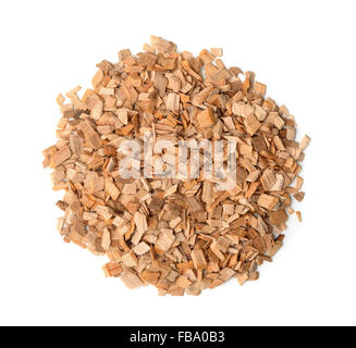 Vue de dessus les copeaux de bois isolated on white Banque D'Images