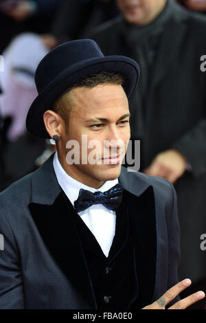 Zurich, Suisse. Jan 11, 2016. Neymar : Football/soccer FIFA Ballon d'Or 2015 Gala au Kongresshaus de Zurich, Suisse . © Enrico Calderoni/AFLO SPORT/Alamy Live News Banque D'Images