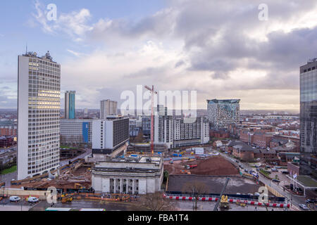 Birmingham, UK. 12 janvier 2016. Principales nouvelles redevelopent autour de Broad Street à Birmingham partie de la muti millions de livres systèmes d'amélioration du centre-ville. West Midlands, Angleterre, Royaume-Uni Crédit : Paul Weston/Alamy Live News Banque D'Images