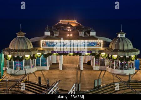 Photo de nuit de jetée de Cromer, Norfolk, UK Banque D'Images