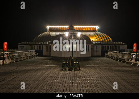 Photo de nuit de jetée de Cromer, Norfolk, UK Banque D'Images