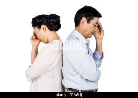 Older asian couple having an argument Banque D'Images