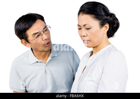 Older asian couple having an argument Banque D'Images