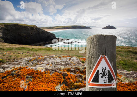 À la plage près de Hollywell vers Newquay, Cornwall, UK. Banque D'Images