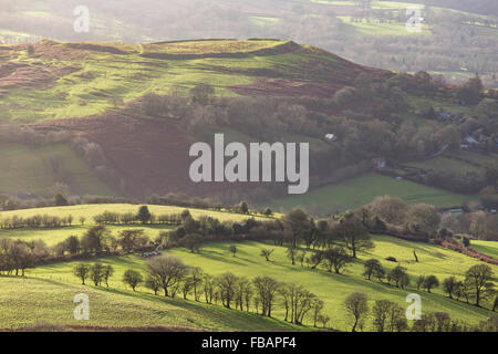 Banque Nordy Hill Fort de la Brown Clee Hill, Shropshire, England, UK Banque D'Images