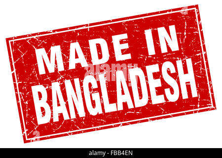 Le Bangladesh place rouge grunge made in stamp Banque D'Images