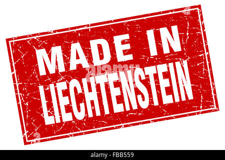 Le Liechtenstein la place rouge grunge made in stamp Banque D'Images