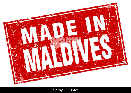 Maldives place rouge grunge made in stamp Banque D'Images