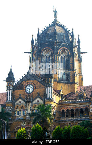 Bâtiment historique de la gare de Bombay Victoria Terminus gare,le chemin de fer, l'immeuble, un monument historique Banque D'Images