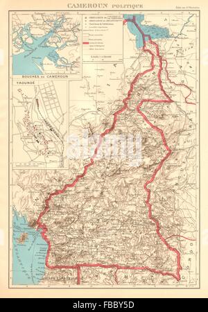 Cameroun COLONIAL/Cameroun. Plan de Yaoundé. Afrique équatoriale française 1938 map Banque D'Images