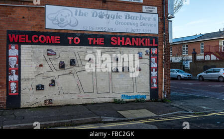 Bienvenue à l'Ouest de Belfast fresque à Shankill Banque D'Images
