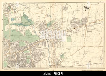 Les aboiements d'ILFORD WANSTEAD Forest Gate sept rois Chadwell Heath. BACON , 1903 site Banque D'Images