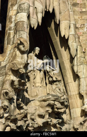 La façade de la Nativité de la Sagrada Familia, Barcelone, Espagne, Europe Banque D'Images