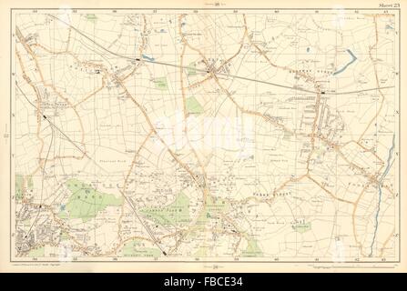 Eltham CHISLEHURST Mottingham Bromley Sidcup Foots Cray Catford. BACON 1903 map Banque D'Images