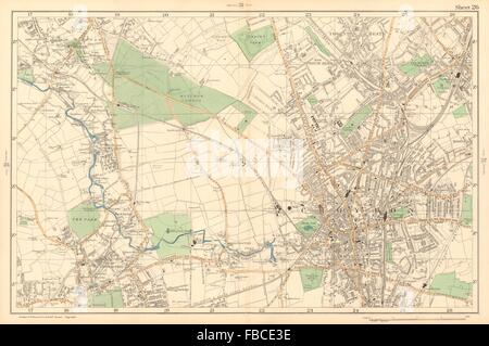 CROYDON Mitcham Carshalton Wallington Thornton Heath Beddington. BACON 1903 map Banque D'Images