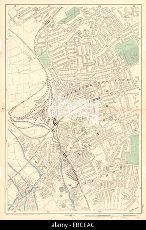 Nouvelle Ville de Stratford EAST LONDON Leyton West Ham au Maryland. Site map 1903 Westfield Banque D'Images
