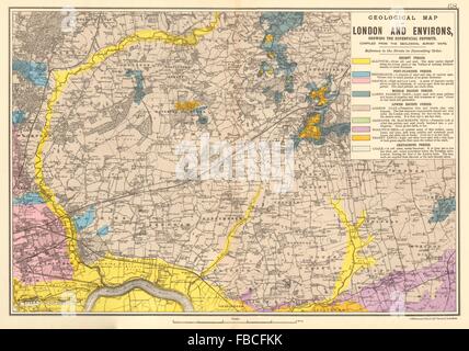 Sw London Barking Essex géologique Redbridge Newham Dagenham &c.BACON, 1903 map Banque D'Images