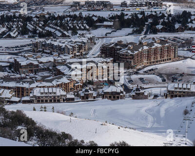 Village de canyons superficie de base Doc's Run Trail, Park City Mountain Resort, Utah. Banque D'Images