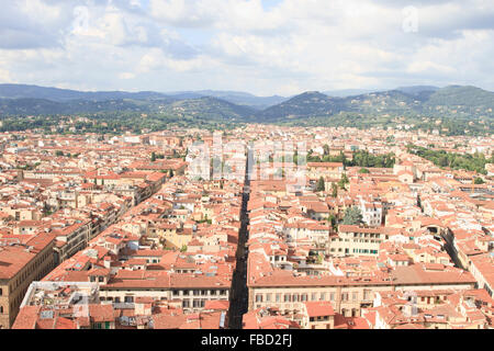 Vue sur Florence à la direction San Marco. Banque D'Images