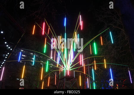 Londres,Angleterre,UK : 14th jan 2015 : TILT, jardin exotique de plantes lumineux géant apportera été tropical à foncé 1nuits à Leicester Square et Regent Street à Londres. Credit : Voir Li/Alamy Live News Banque D'Images