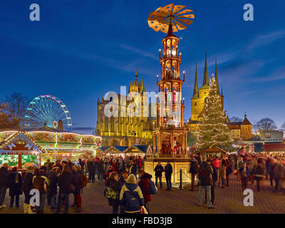 Marché de Noël d'Erfurt, Thuringe, Allemagne Banque D'Images