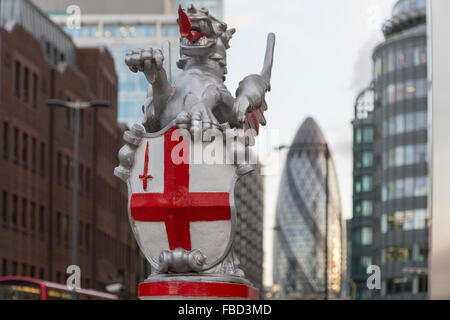 Le dragon marque la limite de la ville de Londres, Royaume-Uni Banque D'Images