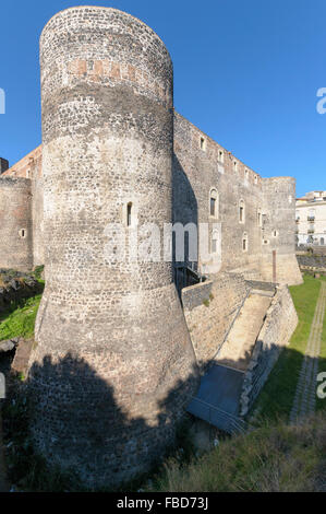 Château Ursino (Castello Svevo), Catane, Sicile, Italie Banque D'Images