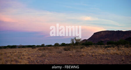 Zone des plaines dans le Damaraland Twyfelfontein en Namibie Banque D'Images