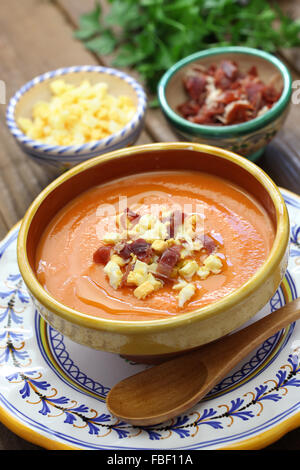 Salmorejo, réfrigérée la soupe aux tomates, la cuisine espagnole Banque D'Images