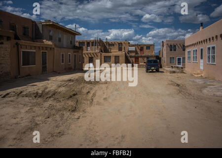 Maisons en adobe, Sky City Acoma Pueblo, New Mexico, USA Banque D'Images