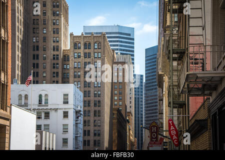 Skyline gratte-ciel du centre-ville de San Francisco, Californie Banque D'Images