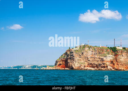 Paysage de Kaliakra, pointe dans le sud de Dobroudja, région de la côte bulgare de la Mer Noire Banque D'Images