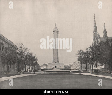 Le Monument de Washington, Baltimore, Maryland, antique print 1895 Banque D'Images