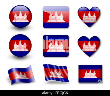 Le drapeau cambodgien Banque D'Images