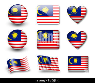 Le drapeau de la Malaisie Banque D'Images
