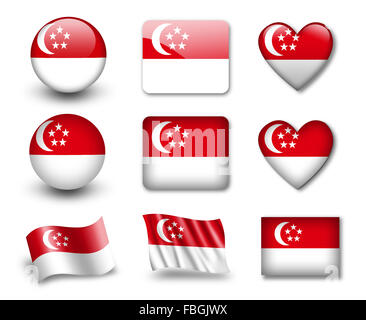 Le drapeau de Singapour Banque D'Images