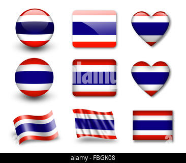 Le drapeau thaïlandais Banque D'Images