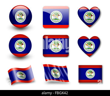 Le drapeau du Belize Banque D'Images