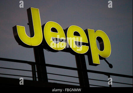 Logo das der Marke 'Jeep', Berlin. Banque D'Images