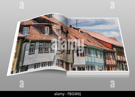 Maisons anciennes à colombages dans la ruelle Mot, Quedlinburg, Saxe-Anhalt, Allemagne, Europe Banque D'Images