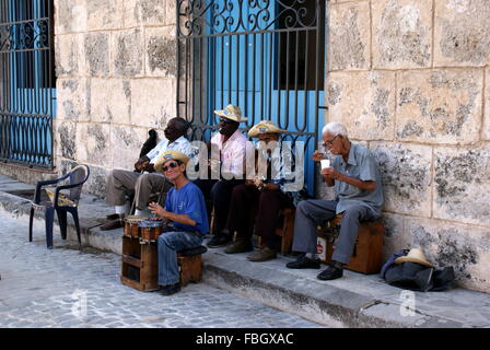 Des musiciens de rue, La Havane, Cuba Banque D'Images